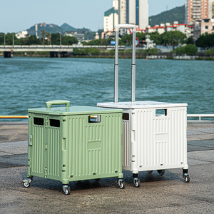 Gấp tiện ích giỏ hàng Trọng lượng nhẹ Chrome mạ điện thoại di động xe dã ngoại ngoài trời nhựa trực tiếp Cán gấp mua sắm Xe đẩy giỏ hàng - Product Image 3