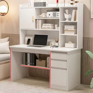 Multi funzione di legno computer tavolo scrivania studio scrivania per gli studenti con cassetti e libreria - Product Image 4