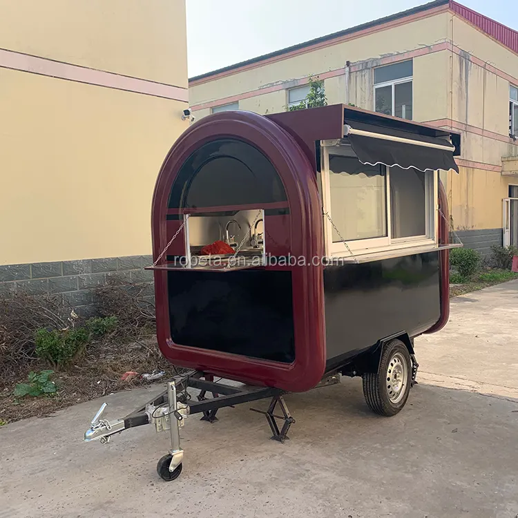 7.5ft empurrar carrinho de cachorro quente caminhões mini caminhão de alimentos móvel servidor para sorvete e bares de café