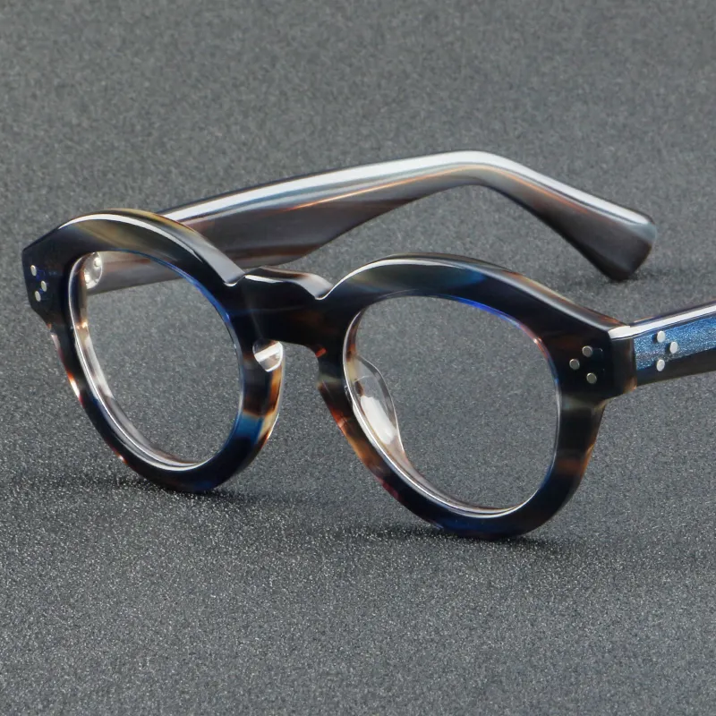 Occhiali spessi acetato montature ottiche Vintage rotondi moda donna occhiali acetato