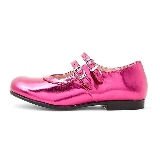 Custom Logo Round-Toe Double Buckle Strap Mary Jane Flat Princess Dress Shoes For Girls