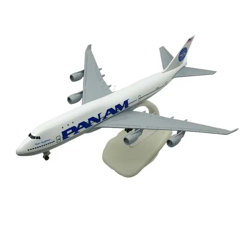 Wholesale Price Scale 1:200 20cm B747 PAN AM Airline Decorative Aircraft Model with Wheels