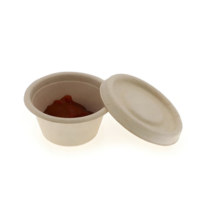 Tek kullanımlık özelleştirilmiş <span class=keywords><strong>1oz</strong></span>/2oz/3oz/4oz şeker kamışı doğal renk sos kabı