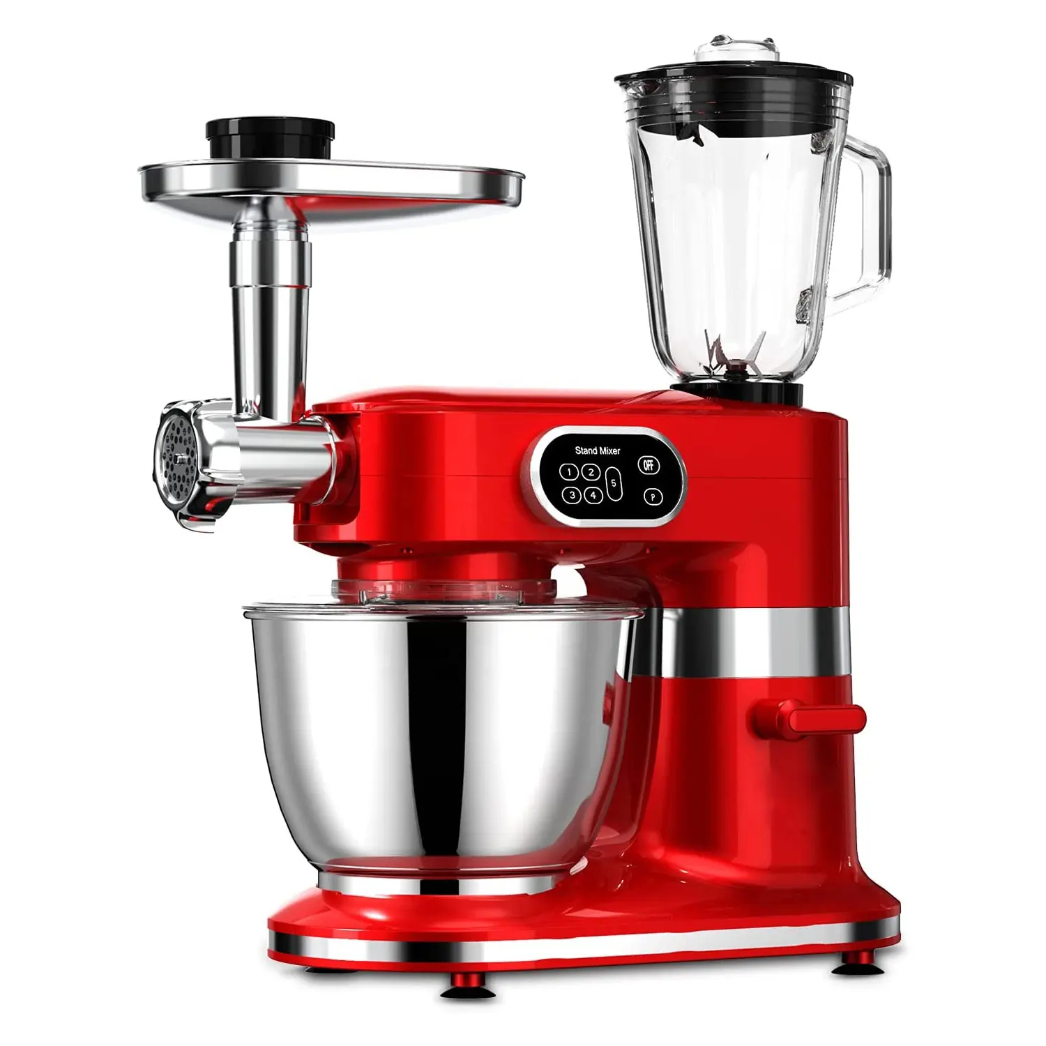 Stand Mixer 7L 1500W , 8 in 1 Multifunctional Kitchen Mixer with Meat Meat Grinder, Blender, Dough Hook, Whisk, Beater, Pasta