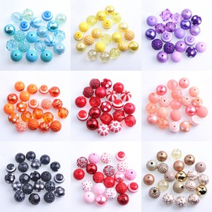 ลูกปัดสีรุ้งคละสี,ลูกปัดอะคริลิกสำหรับทำเครื่องประดับ20มม. 100ชิ้นแฟชั่นใหม่ - Product Image 5