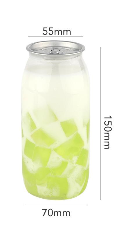Lata ovalada transparente de 500 ml