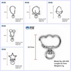 Ewang เครื่องประดับทำมือกระเป๋า DIY พวงกุญแจคลิปโลหะหมุนได้ตะขอพวงกุญแจ