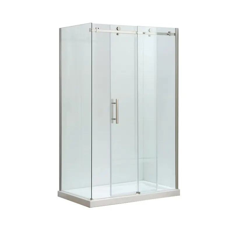Frameless टेम्पर्ड ग्लास दरवाजा शॉवर चांदी अपार्टमेंट कमरे में स्नान फिटिंग ग्लास आधुनिक बाथरूम में शावर सेट
