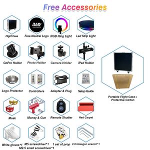 2023 tam Set 360 fotoğraf kabini halka parçaları tabanı ile sadece ücretsiz Logo özelleştirme akıllı telefonlar kameralar abd depo ile uyumlu - Product Image 6