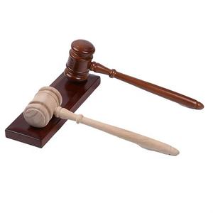 Factory Custom Solid Wooden <strong>Gavel</strong> Hammer Sound Block Set for Lawyer Judge - Product Image 1