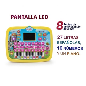 Almohadilla de aprendizaje para niños pequeños, juguete educativo para niños, máquina de aprendizaje de tabletas en español multifunción, pantalla LED, tableta de aprendizaje con música - Product Image 2