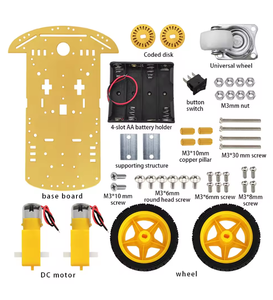 FYX Stock Motor Smart Robot Car Chassis Kit velocità Encoder batteria scatola 2WD 2 ruote per ARD - Product Image 2
