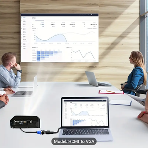 HD Line Interface Adapter HDM <strong>to</strong> VGA With Audio for Computer Monitor TV and Projector Converter Audio Splitter &amp; Converter - Product Image 4