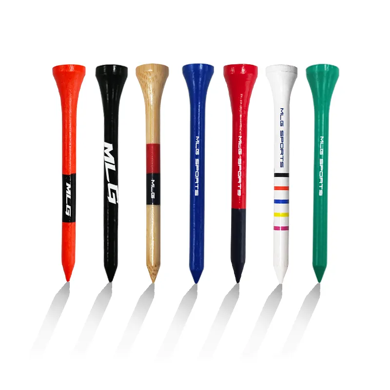 Ucuz özel tees golf aksesuarları toplu 70mm 83mm özel logo ahşap bambu Golf tee