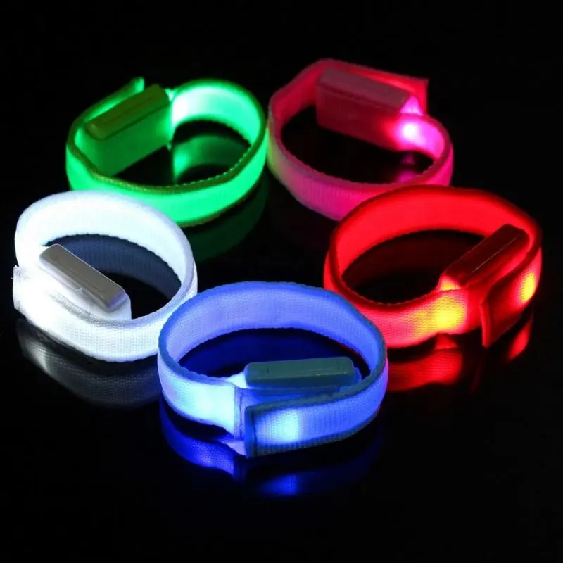 Pulsera de seguridad para deportes al aire libre, para correr, con luz oscura, intermitente, led de advertencia, correa de muñeca