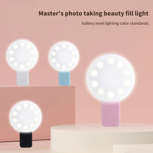 Hot Selling Mini Selfie Light Led Ring USB Rechargeable Clip Three Stop Dimming Mini Ring Light Clip on Phone Selfie Light - Product Image 2