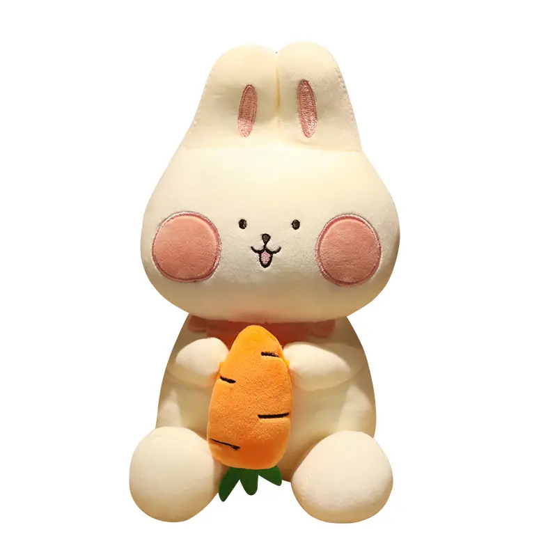 Customized Cute Cartoon Soft Carrot White Rabbit Doll Plush Toy Children Sleeping Comfortable Rabbit Pillow Rag Doll Children