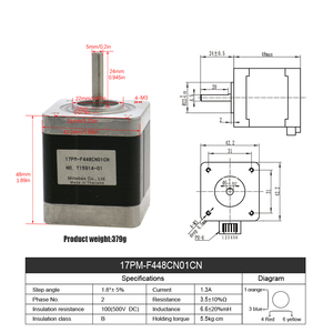 Hltnc 4 chì Nema 17 động cơ bước 42bygh 42*42*48 Mét 42hs48 động cơ bước cho máy in 3D CNC XYZ động cơ - Product Image 6