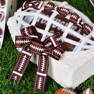 New Ribbon 10yards/cuộn Rugby DIY tóc phụ kiện tóc ban nhạc/quan hệ cung thể thao Rugby loạt in Băng Mỹ bóng đá - Product Image 4