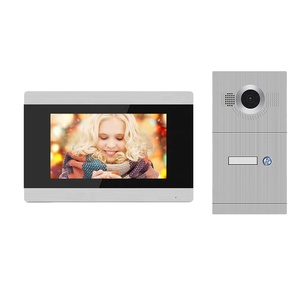 מסך מגע bcomtech מסך tcp דירה טלפון חכם וידאו <span class=keywords><strong>intercom</strong></span> מערכת כסף wifi 12v 1080p פני שטח רכוב וידאו דלת טלפון