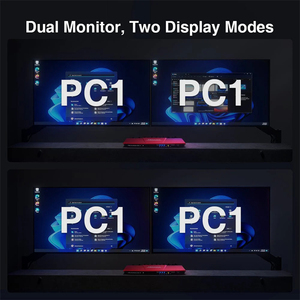 TESmart HDMI + VGA KVM交换机2端口，用于2 PC 2显示器显示器4K60Hz，带EDID K & M直通视频切换器KVM控制台