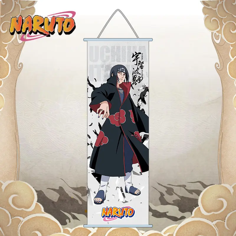 75*30CM decorar carteles colgantes Uchiha Itachi Sasuke Demon Slayer Anime rollo de pared