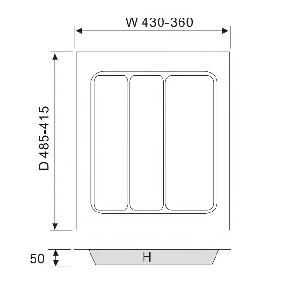 Bandejas de cubiertos ABS con divisores para cajones de cocina, DIY