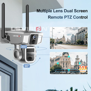 LS VISION 2 в 1 4G и Wi-Fi двухэкранная Солнечная камера наружная 4-мегапиксельная трехобъективная камера с двойным PIR обнаружением 10X зум Автоматическое отслеживание камеры видеонаблюдения - Product Image 3