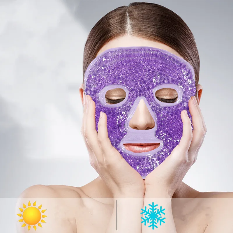 Masque Facial réutilisable avec perles de glace, lot de 10 pièces, compresse chaude et froide, accessoire de thérapie, Spa