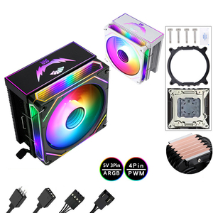 QiuzAim 120mm LED Fans CPU Cooler Copper Heat Sink AM4/LGA2011 Sockets Silent ARGB 6 Heat Pipe for <strong>Custom</strong> <strong>Computer</strong> Tower <strong>Builds</strong> - Product Image 1