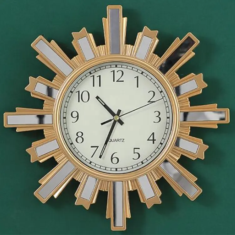 Naald Wandklok Grote Display Woonkamer Decoratie Despertador Reloj Goud Opknoping Muur Bloem Decoratieve Klok Hoge Kwaliteit