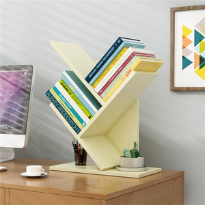 Basit ağaç masaüstü kitaplık organize çocuk kitapları masa depolama rafları ofis öğrenciler modern stil özel - Product Image 2