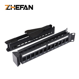 ZHEFAN 24 puertos Patch panel Ethernet Keystone Snap en RJ45 Cat6 24 puertos Cat6a modular Keystone Jack Red en blanco Patch panel - Product Image 3