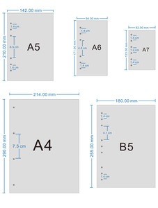 A4 A5 A6 A7 B5 Insertar Recargas 6 Agujeros Carpeta de anillas de hojas sueltas Núcleo interno 100g páginas de papel para Diario planificador diario - Product Image 3