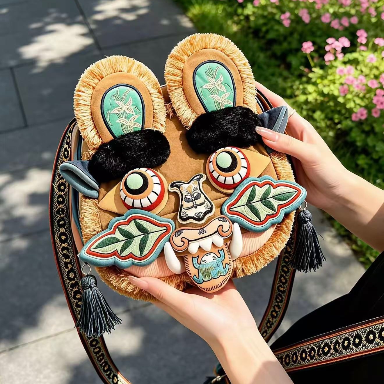Tiger Head Embroidered Backpack