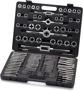 110 adet donanım araçları kiti metrik kılavuz ve pafta seti vida dokunun Die konu alaşım çelik dokunarak kılavuz ve pafta seti konu kesici seti - Product Image 1