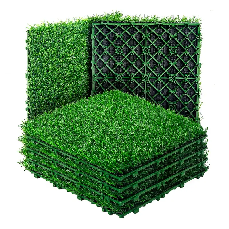بلاطة عشب TY 30 مم عالية الكثافة للزينة بقاعدة خضراء بلاطة ربط بالوان عشب اصطناعي معلق حصيرة عشب للشرفة