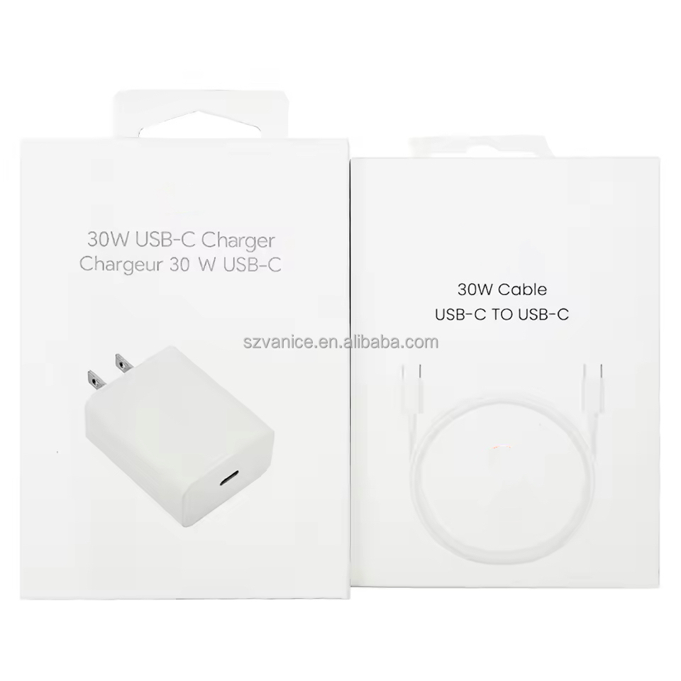 Chargeur US 30W + Câble Blanc