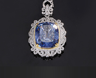 White Blue plated pendant with Chopin chain