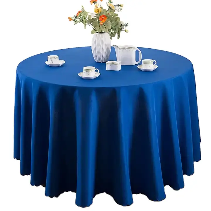 Individuelles hochwertiges Hochzeitstischtuch weißes rundes Hotel-Tischdecke