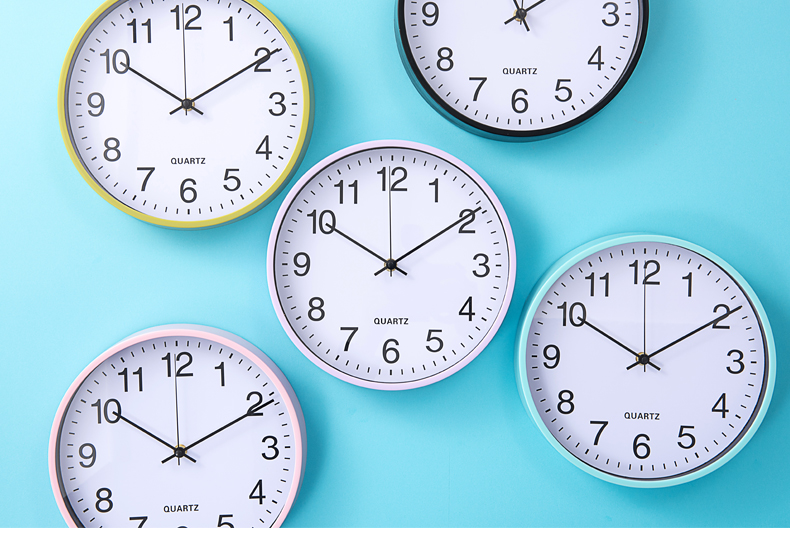 Home Decoration Simple Round Design 12 inch Cheap Plastic Wall Clock
