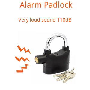 Asma kilit şok sensörü 110db siyah Anti-theft büyük ses Alarm anahtarlı kilit - Product Image 6