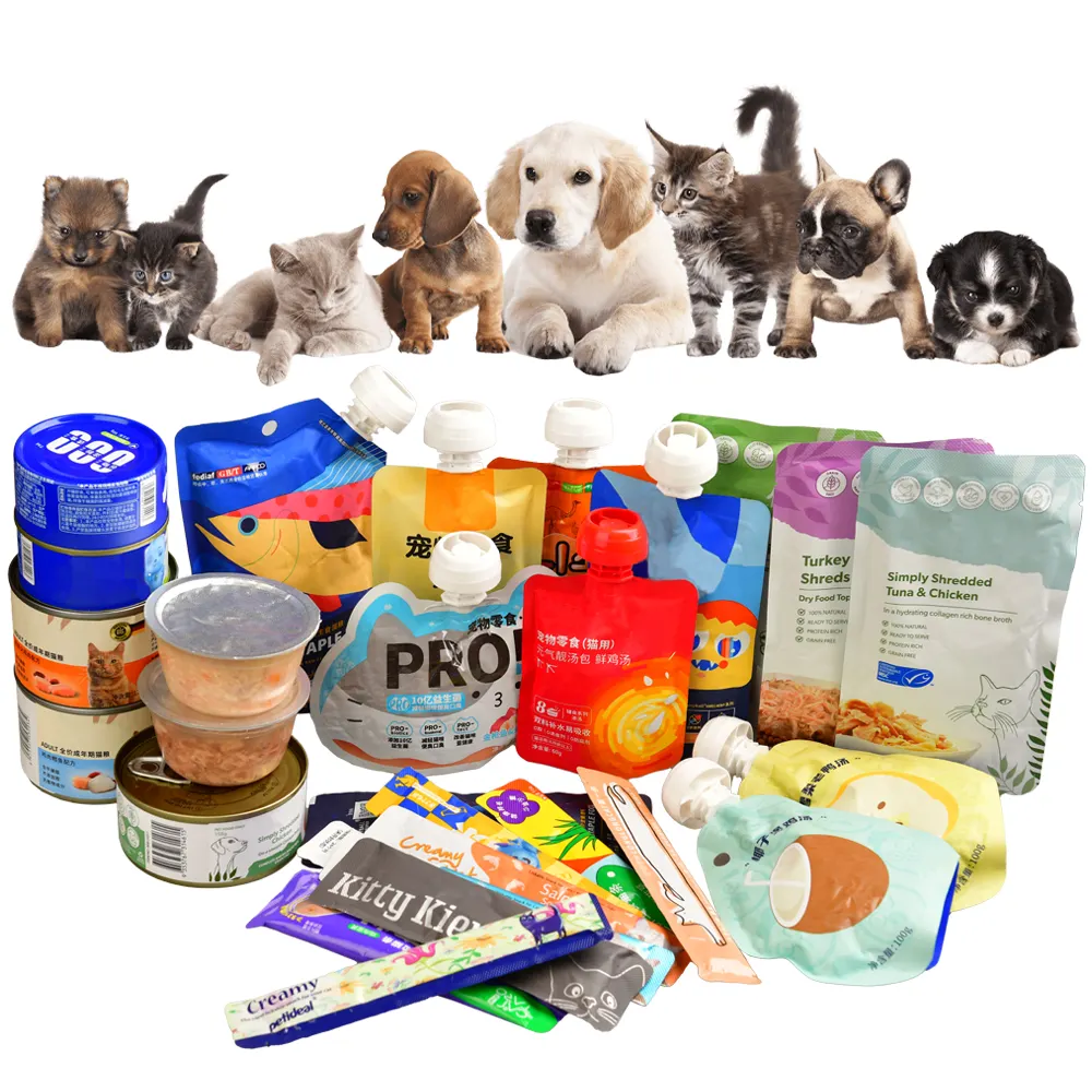 Alimentos húmedos para gatos, tazas de plástico OEM, venta al por mayor, comida enlatada para gatos, comida húmeda para mascotas