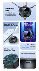Bluetooth 5,4 адаптер приемник передатчик два в одном синий аудио передатчик приемник NFC мгновенное соединение Bluetooth адаптер - Product Image 5
