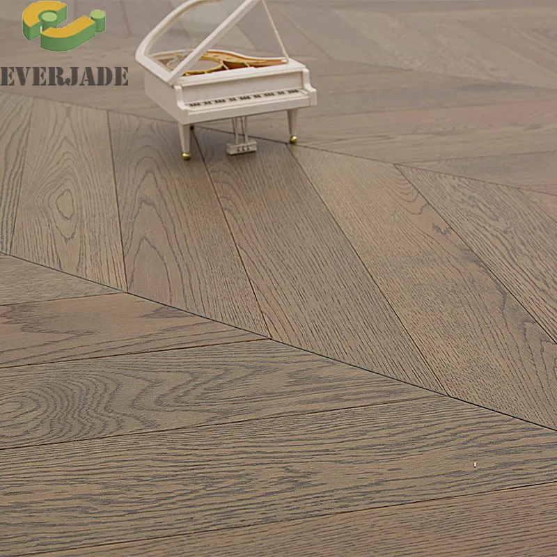 Alambre de suelo de madera desgastado de alta calidad, suelo de madera de ingeniería de roble cepillado con muestra gratis
