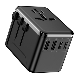 多功能旅行适配器18W USB 2和C型交流DC扩展插头和插座移动旅行充电器 - Product Image 1