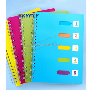 Cuaderno personal A5, 5 temas con divisores de página y pestañas de índice, cuaderno en espiral atado con alambre, cuaderno de varios temas para la escuela para adolescentes - Product Image 3