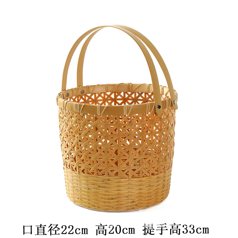 White bamboo hand basket