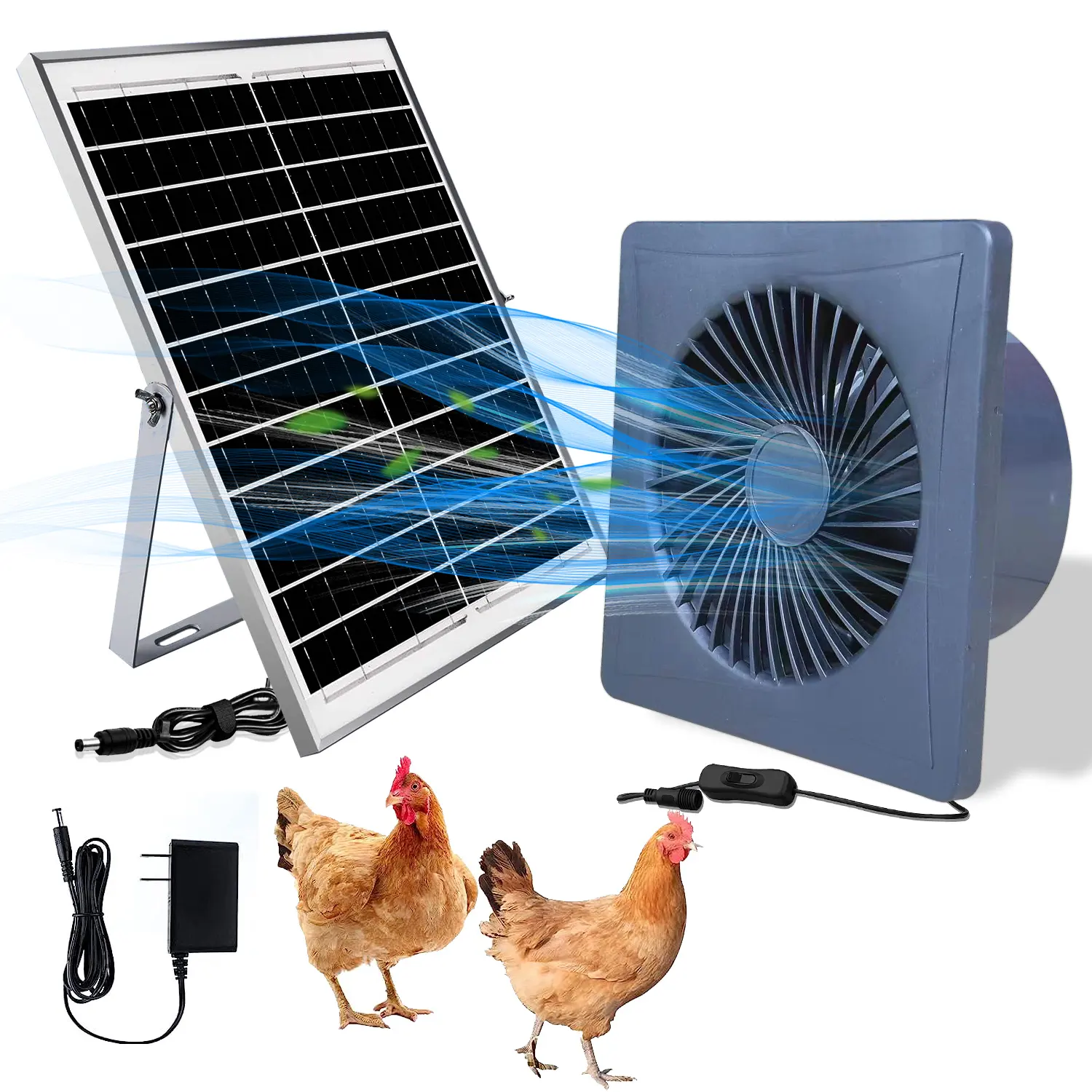 Ventilateur d'extraction solaire 6 pouces DC 12V ventilateur de ventilation domestique hotte aspirante cuisine hotte aspirante silencieuse ventilateur de refroidissement
