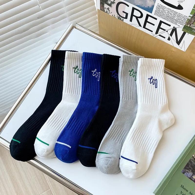 Jinwen OEM Calcetines Con Letras Plain Cotton Tube Socks Men